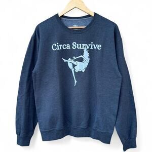 Circa survive graphic screen printed on athletic works grey sweatshirt